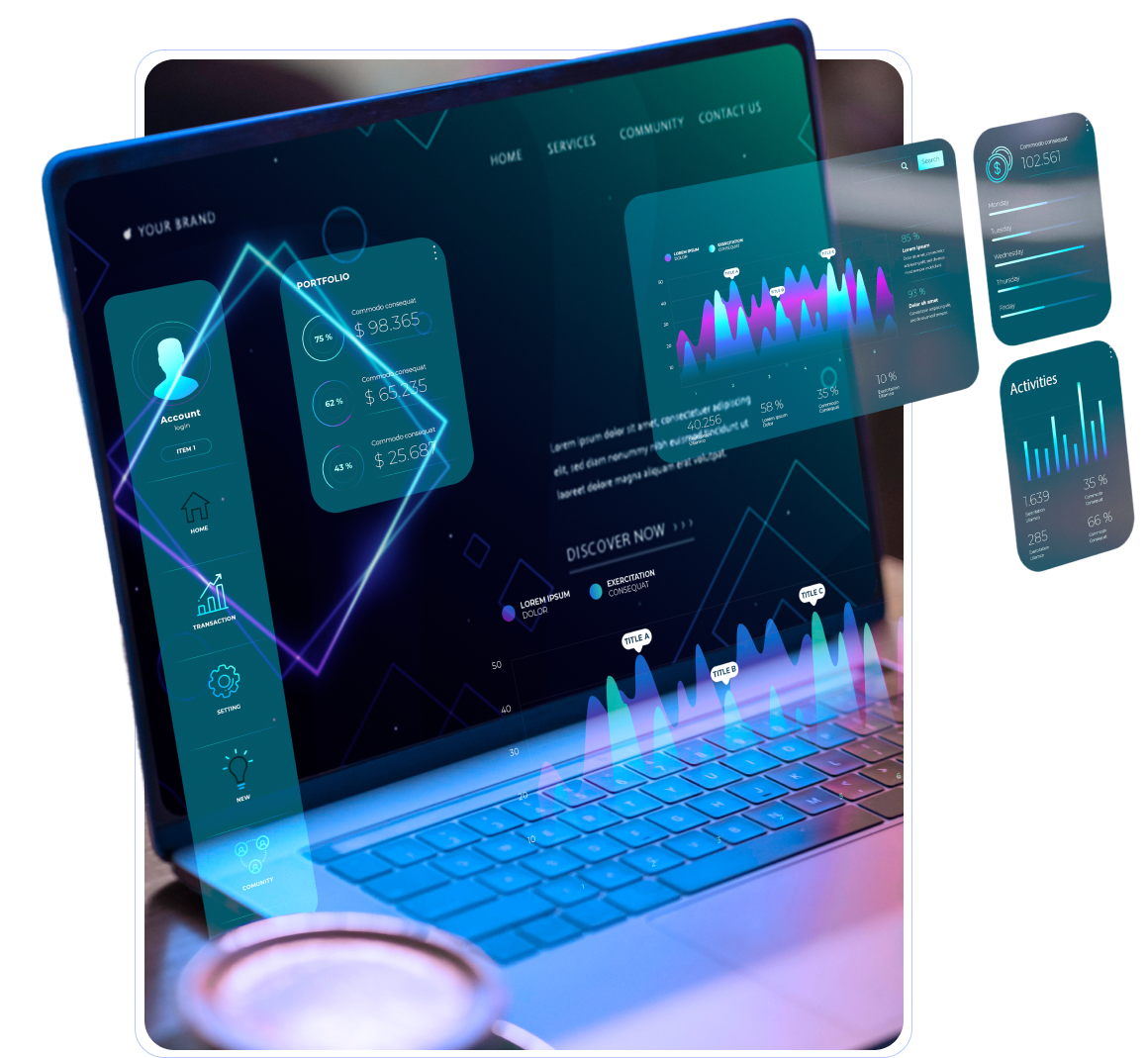 Especialistas em consultoria financeira para processadoras de pagamento analisando dados com inteligência artificial